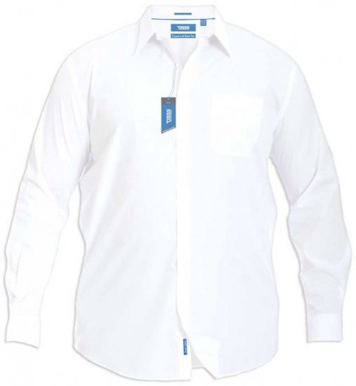 D555 Aiden Easy Iron-Shirt White - Cămăși - Cămăși Bărbați Mărimi Mari