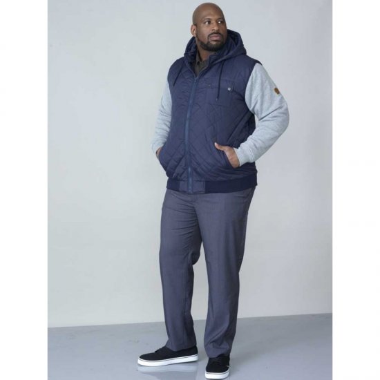 D555 Willie Hooded Quilted Jacket with Fleece sleeves - Geci - Geci Bărbați Mărimi Mari