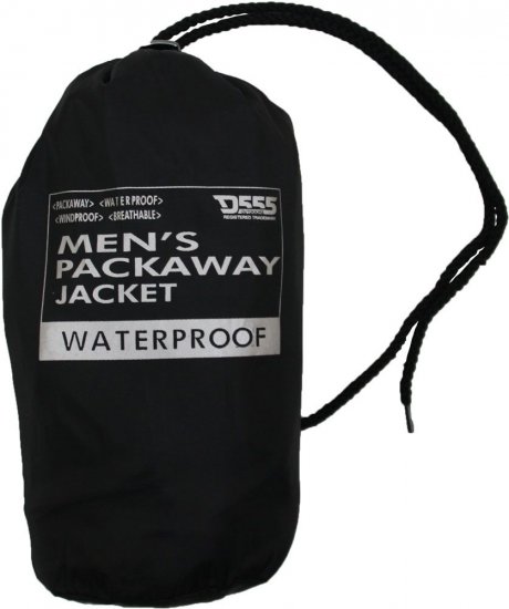 D555 Zac "Packaway" Rain Jacket Black - Haine sport & haine de exterior - Haine Sport & Exterior Bărbați Mărimi Mari