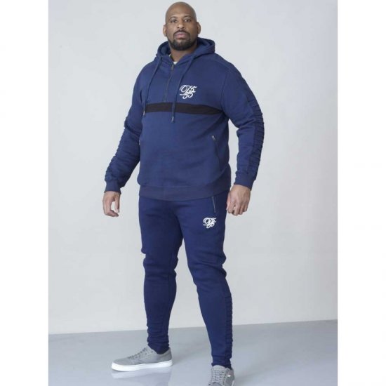 D555 Sergio Half Zip Hoodie Navy - Pulovere & hanorace - Pulovere & Hanorace Bărbați Mărimi Mari