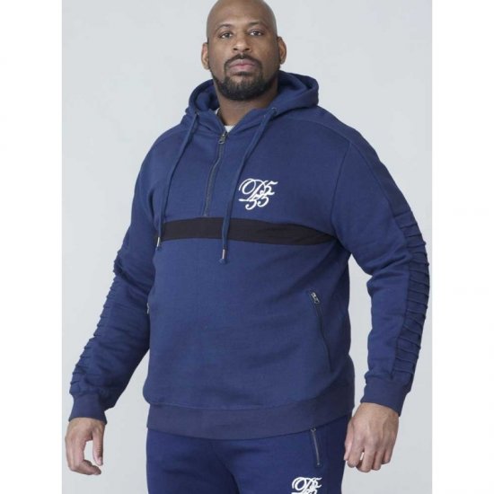 D555 Sergio Half Zip Hoodie Navy - Pulovere & hanorace - Pulovere & Hanorace Bărbați Mărimi Mari