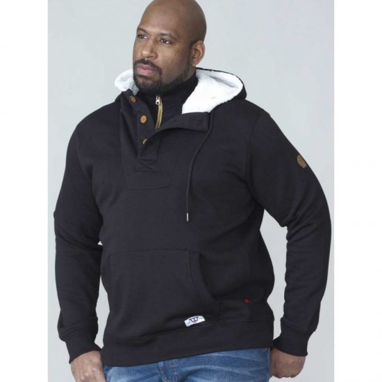 D555 Lorenzo Half zip Hoodie Black - Pulovere & hanorace - Pulovere & Hanorace Bărbați Mărimi Mari