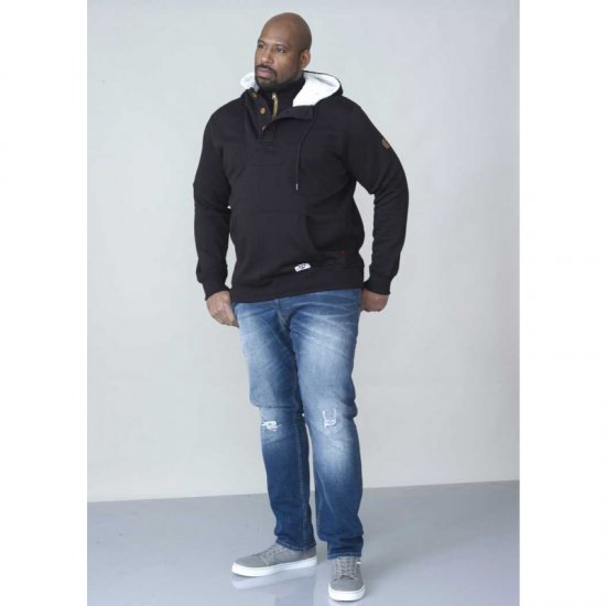D555 Lorenzo Half zip Hoodie Black - Pulovere & hanorace - Pulovere & Hanorace Bărbați Mărimi Mari