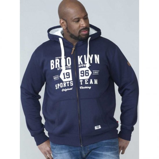 D555 Thurston Full Zip Hoodie Navy - Pulovere & hanorace - Pulovere & Hanorace Bărbați Mărimi Mari