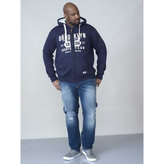 D555 Thurston Full Zip Hoodie Navy - Pulovere & hanorace - Pulovere & Hanorace Bărbați Mărimi Mari