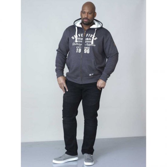 D555 Vadal Full Zip Hoodie Charcoal - Pulovere & hanorace - Pulovere & Hanorace Bărbați Mărimi Mari