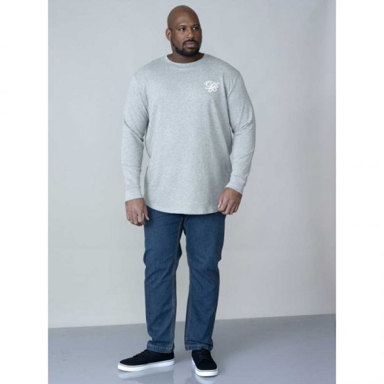D555 Plato Long Sleeve T-shirt Grey - Tricouri - Tricouri Bărbați Mărimi Mari