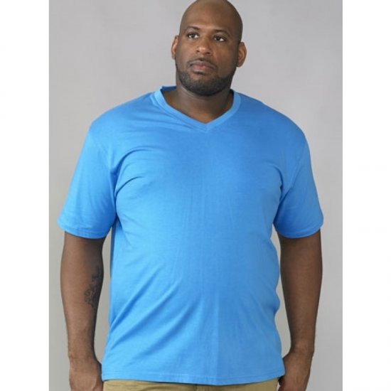 D555 Signature V-neck T-shirt Blue - Tricouri - Tricouri Bărbați Mărimi Mari