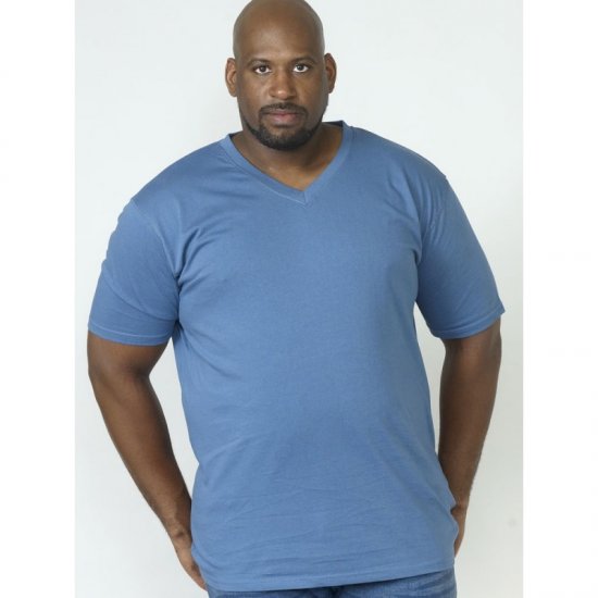 D555 Signature V-neck T-shirt Teal - Tricouri - Tricouri Bărbați Mărimi Mari