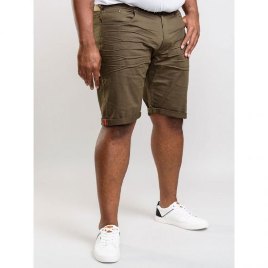 D555 Gilbert Stretch Shorts Khaki - Pantaloni scurți - Pantaloni Scurți Mărimi mari Bărbați 