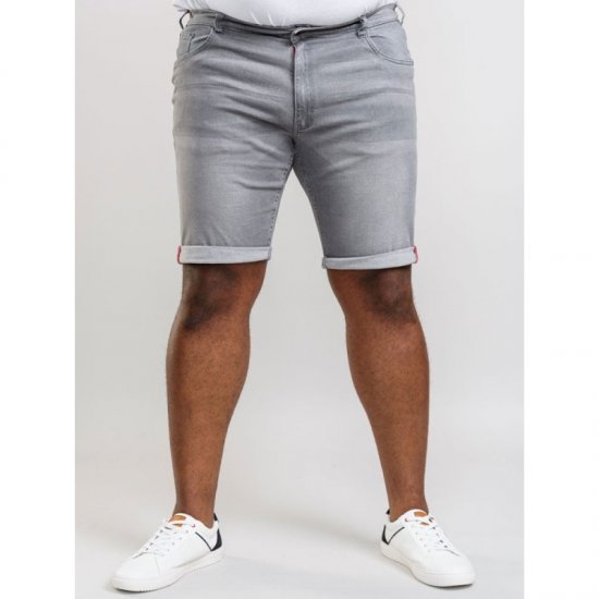 D555 Griffin Denim Shorts Grey - Pantaloni scurți - Pantaloni Scurți Mărimi mari Bărbați 