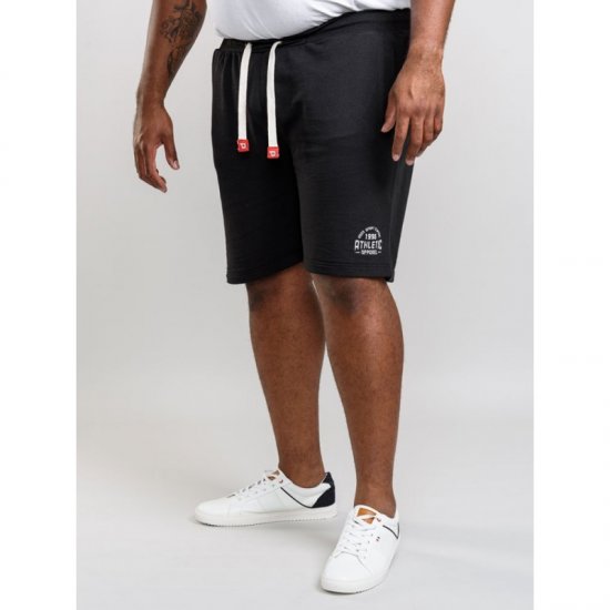 D555 Harvey Fleece Shorts Black - Pantaloni trening - Pantaloni Trening Bărbați Mărimi Mari