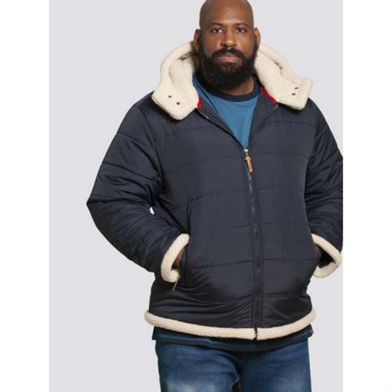 D555 Hudson Hooded Puffer Jacket Navy - Geci - Geci Bărbați Mărimi Mari