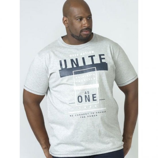 D555 Phillip T-shirt Grey - Tricouri - Tricouri Bărbați Mărimi Mari