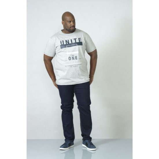D555 Phillip T-shirt Grey - Tricouri - Tricouri Bărbați Mărimi Mari