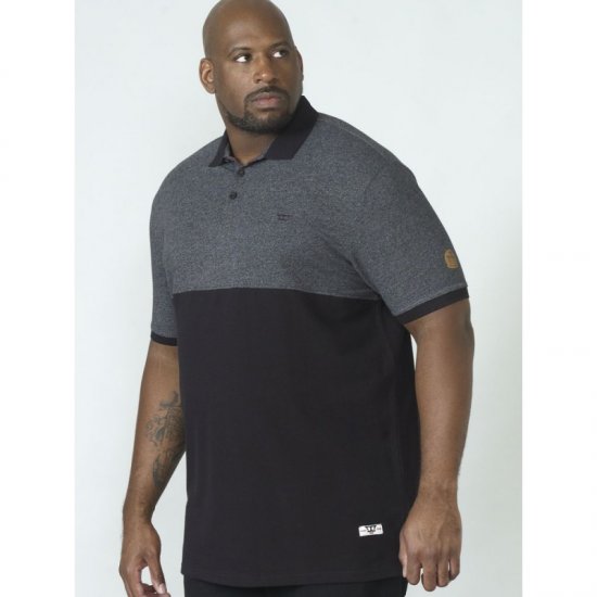 D555 Stefhen Polo Black - Tricouri polo - Tricouri Polo Bărbați Mărimi Mari