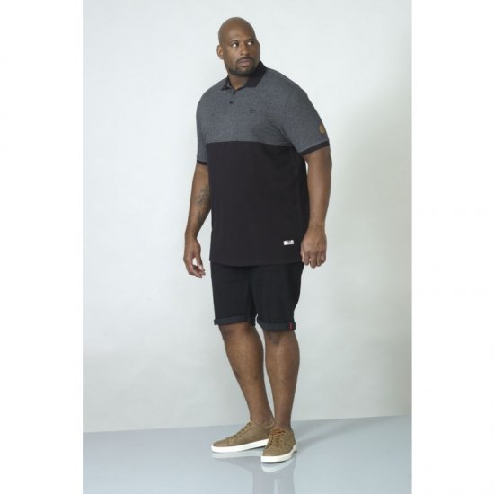 D555 Stefhen Polo Black - Tricouri polo - Tricouri Polo Bărbați Mărimi Mari