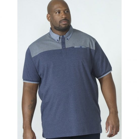 D555 Brent Polo Denim Blue - Tricouri polo - Tricouri Polo Bărbați Mărimi Mari