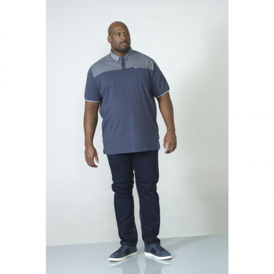 D555 Brent Polo Denim Blue - Tricouri polo - Tricouri Polo Bărbați Mărimi Mari