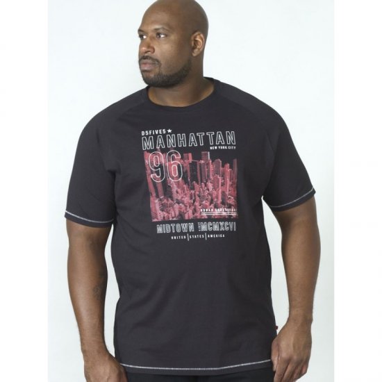 D555 Perry T-shirt Black - Tricouri - Tricouri Bărbați Mărimi Mari