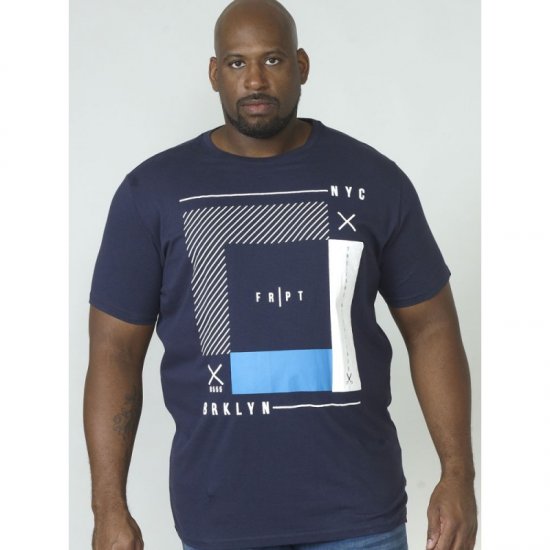 D555 Kenton T-shirt Navy - Tricouri - Tricouri Bărbați Mărimi Mari