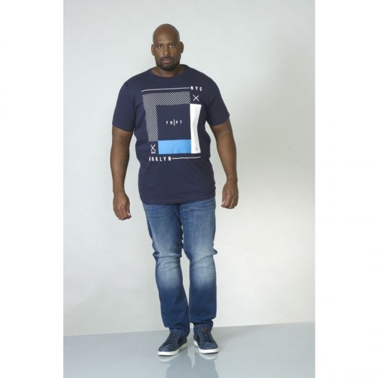D555 Kenton T-shirt Navy - Tricouri - Tricouri Bărbați Mărimi Mari