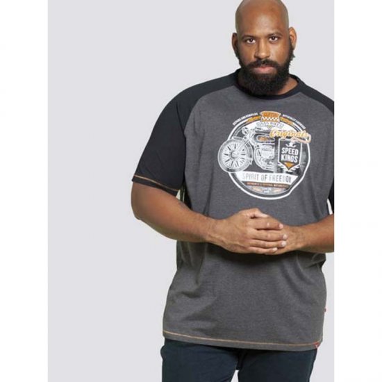D555 Dallas T-shirt Charcoal - Tricouri - Tricouri Bărbați Mărimi Mari