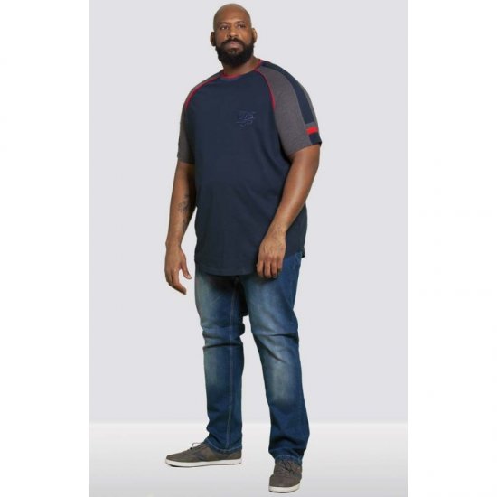 D555 Brendon T-shirt Navy - Tricouri - Tricouri Bărbați Mărimi Mari