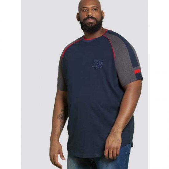 D555 Brendon T-shirt Navy - Tricouri - Tricouri Bărbați Mărimi Mari