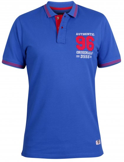 D555 Bartley Pique Polo Shirt Blue - Tricouri polo - Tricouri Polo Bărbați Mărimi Mari