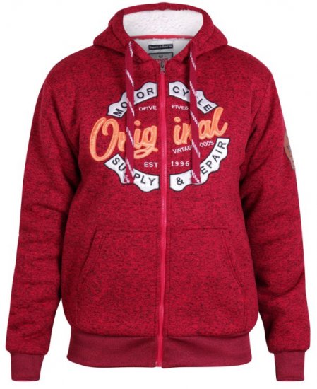 D555 Rylan Hoodie Red - Pulovere & hanorace - Pulovere & Hanorace Bărbați Mărimi Mari