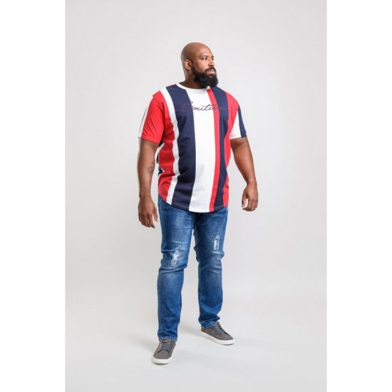 D555 Bancroft T-shirt Red/Navy - Tricouri - Tricouri Bărbați Mărimi Mari