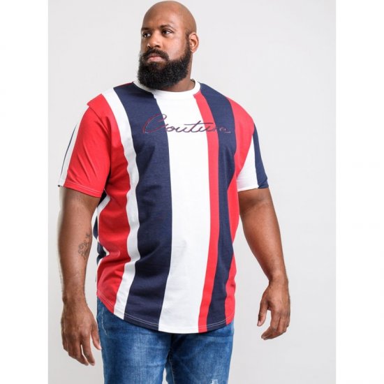 D555 Bancroft T-shirt Red/Navy - Tricouri - Tricouri Bărbați Mărimi Mari