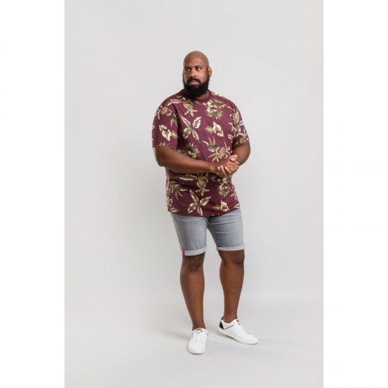 D555 Baxter T-shirt Wine-red - Tricouri - Tricouri Bărbați Mărimi Mari