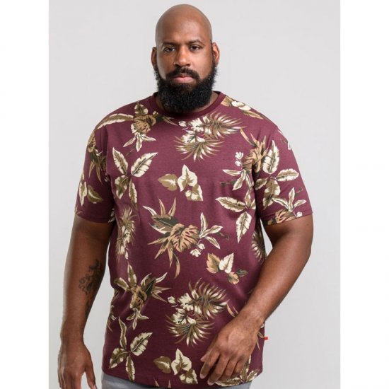 D555 Baxter T-shirt Wine-red - Tricouri - Tricouri Bărbați Mărimi Mari