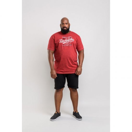 D555 Shelton T-shirt Red - Tricouri - Tricouri Bărbați Mărimi Mari