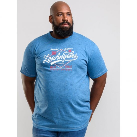 D555 Shelton T-shirt Blue - Tricouri - Tricouri Bărbați Mărimi Mari