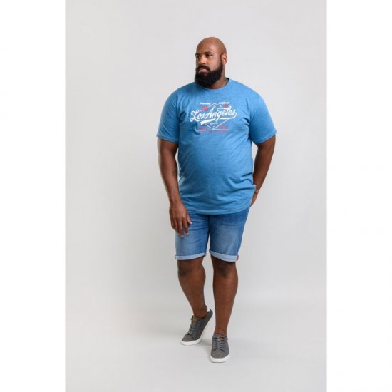 D555 Shelton T-shirt Blue - Tricouri - Tricouri Bărbați Mărimi Mari