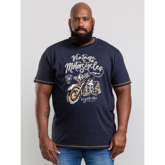 D555 Slater T-shirt Navy - Tricouri - Tricouri Bărbați Mărimi Mari