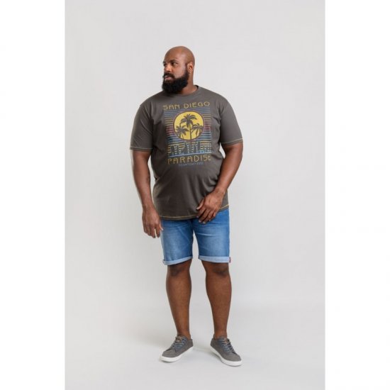 D555 Stanley T-shirt Khaki - Tricouri - Tricouri Bărbați Mărimi Mari