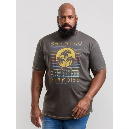 D555 Stanley T-shirt Khaki - Tricouri - Tricouri Bărbați Mărimi Mari