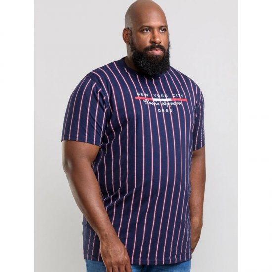 D555 Davis T-shirt Navy - Tricouri - Tricouri Bărbați Mărimi Mari