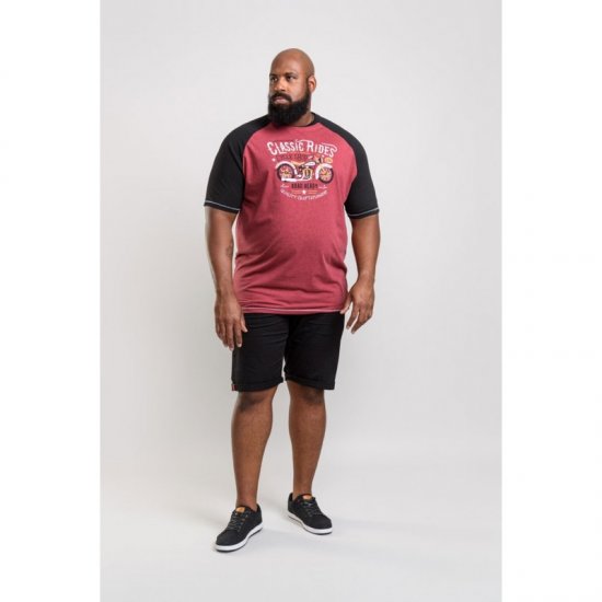 D555 Evans T-shirt Burgundy - Tricouri - Tricouri Bărbați Mărimi Mari