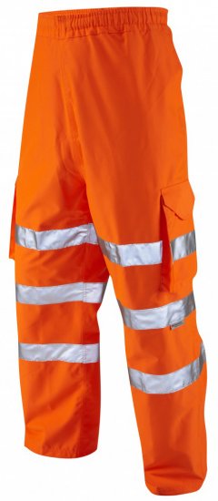 Leo Instow Breathable Executive Cargo Rain pants Hi-Vis Orange - Haine de lucru - Haine de lucru Bărbați Mărimi Mari