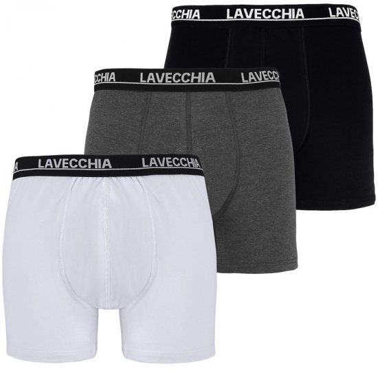 Lavecchia 1020 Boxershorts 3-pack Black/Charcoal/White - Lenjerie intimă & costum baie - Lenjerie Intimă Bărbați Mărimi Mari