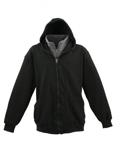 Lavecchia 109 Two-in-one Zipper Hoodie Black/Charcoal - Pulovere & hanorace - Pulovere & Hanorace Bărbați Mărimi Mari