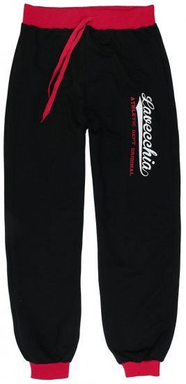 Lavecchia 2020 Sweatpants with Cuff Black/Red - Pantaloni trening - Pantaloni Trening Bărbați Mărimi Mari