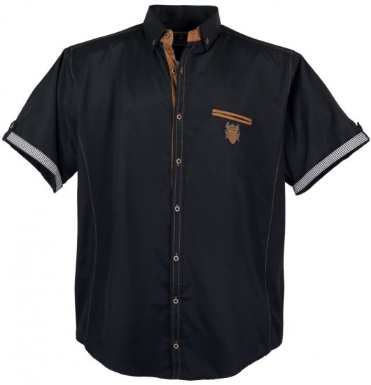 Lavecchia 1128 Short sleeve Shirt Black - Cămăși - Cămăși Bărbați Mărimi Mari