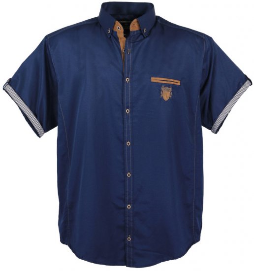 Lavecchia 1128 Short sleeve Shirt Navy - Cămăși - Cămăși Bărbați Mărimi Mari