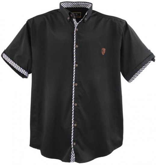 Lavecchia 9003A Short sleeve Shirt Dark Black - Cămăși - Cămăși Bărbați Mărimi Mari